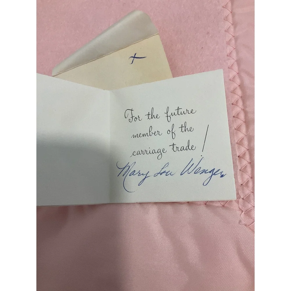New Vintage Baby Chatham Crib Blanket Pink MCM 1956 Gift 36x50